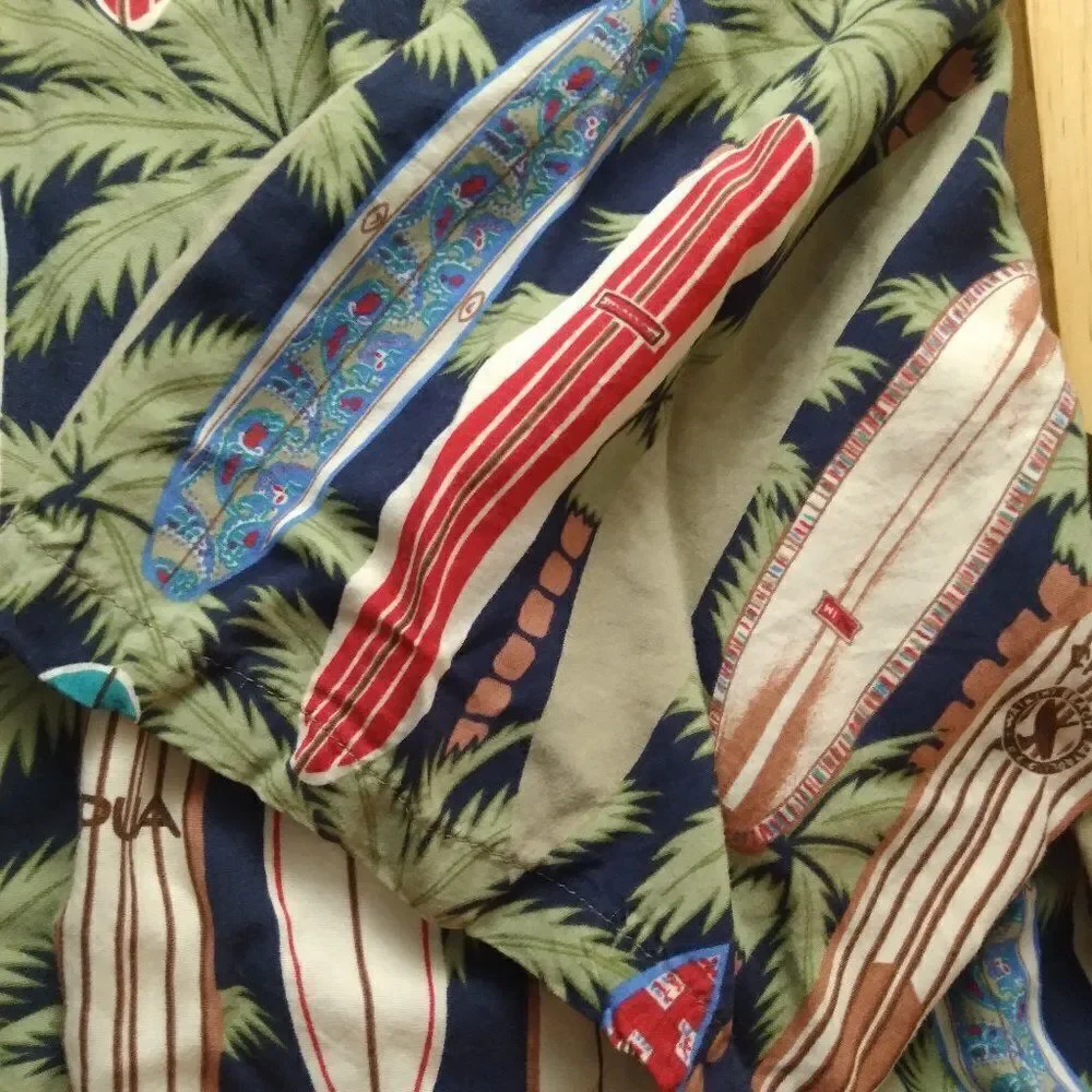 Vintage Reyn Spooner Surfboards Palm Trees Hawaiian Shirt